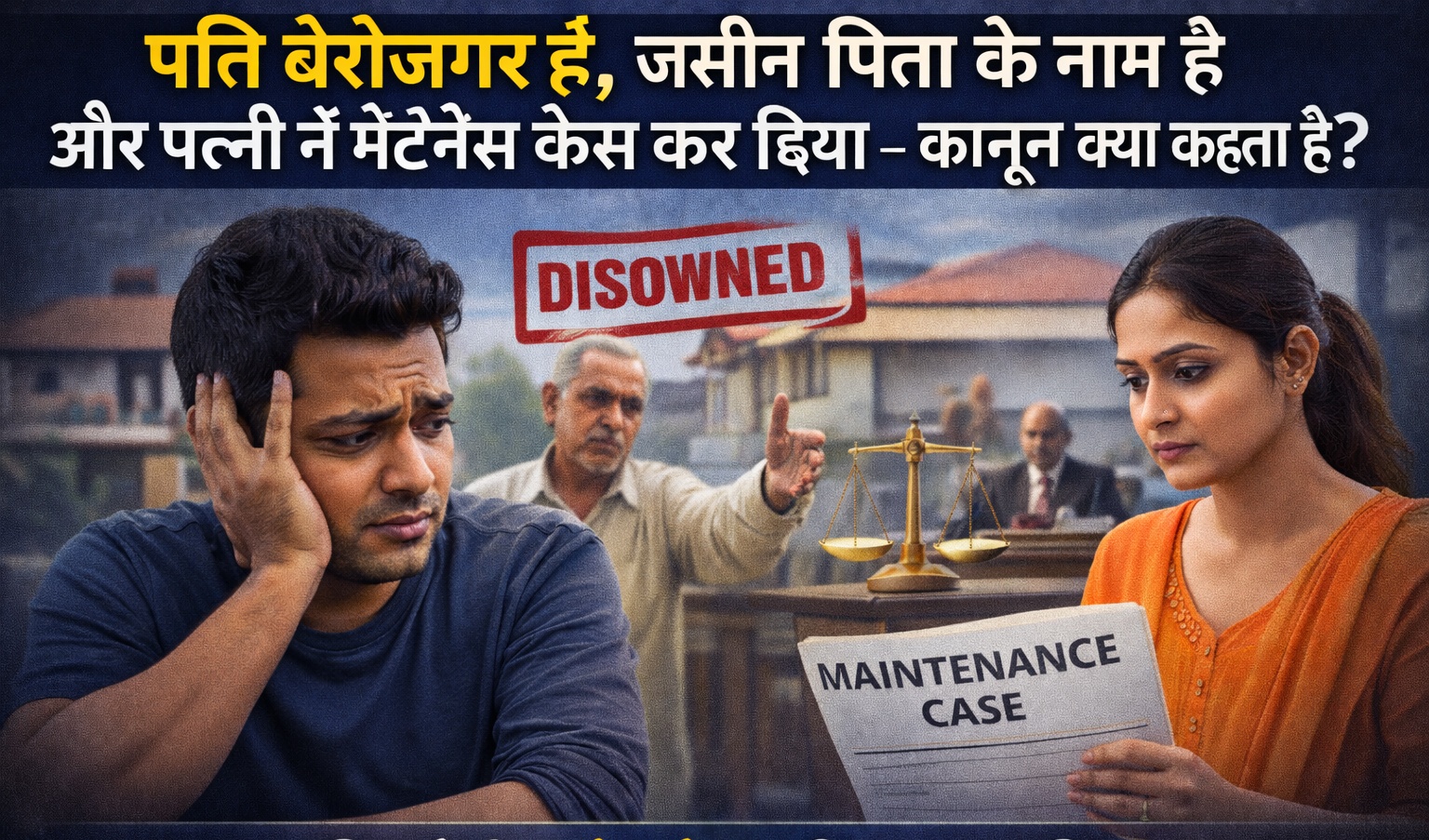 पति बेरोज़गार है, ज़मीन पिता के नाम है और पत्नी ने मेंटेनेंस केस कर दिया – क़ानून क्या कहता है? 1000911343