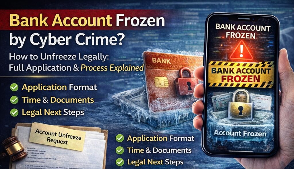 Bank Account Frozen by Cyber Crime? How to Unfreeze Account Legally in India (Application & Process Explained) 1000912067