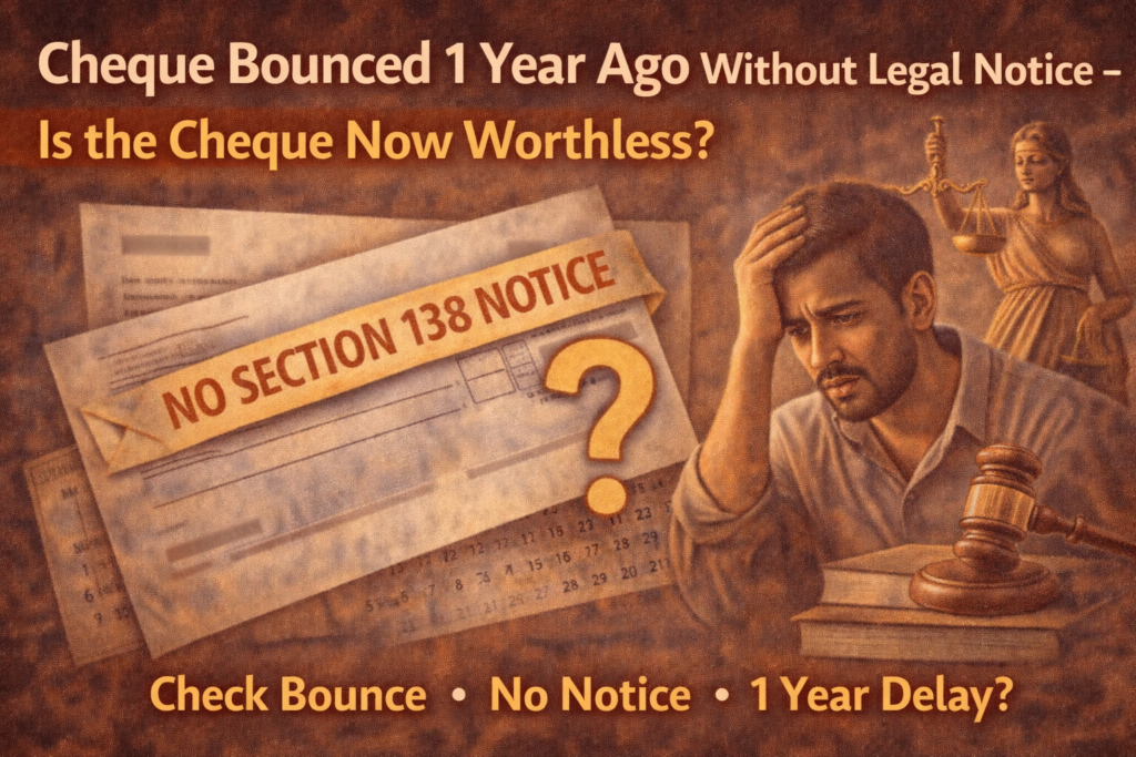 Cheque Bounced Year Ago Without Legal Notice – Is the Cheque Now Worthless? file 00000000177472068d17571ec7d26f84