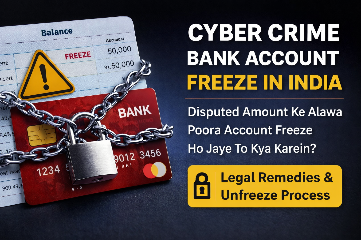 Cyber Crime Account Freeze in India: Disputed Amount ke Alawa Poora Bank Account Freeze Ho Jaye To Kya Karein? file 0000000030647206a56831a00d5efe96+1