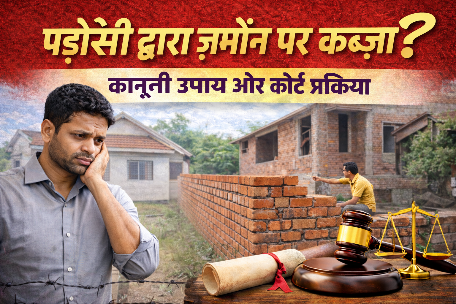 पड़ोसी द्वारा ज़मीन / प्रॉपर्टी पर कब्ज़ा – कानूनी उपाय और कोर्ट प्रक्रिया (भारत) file 000000003b30720883019d52bb62a108