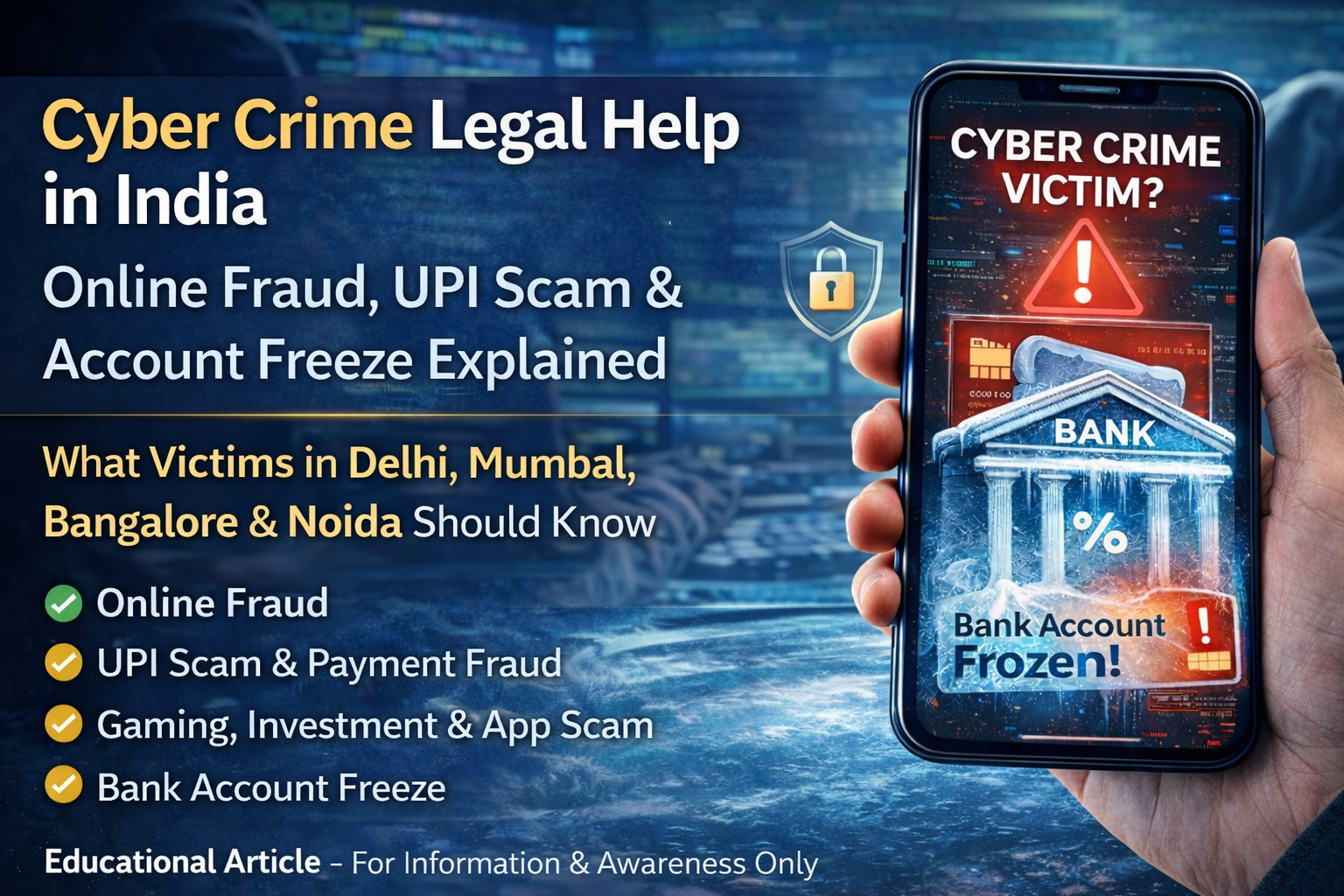 Cyber Crime Legal Help in India: Online Fraud, UPI Scam & Account Freeze Explained file 00000000f2dc72069c359d7768bb935e