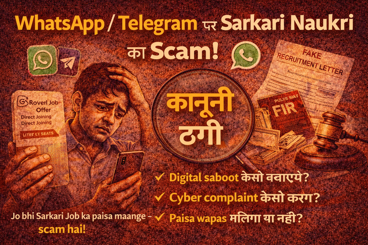 WhatsApp / Telegram पर सरकारी नौकरी दिलाने वाला Scam – FIR, Cyber Complaint और कानूनी कार्रवाई file 00000000df747209ad1e01c5dec7a888